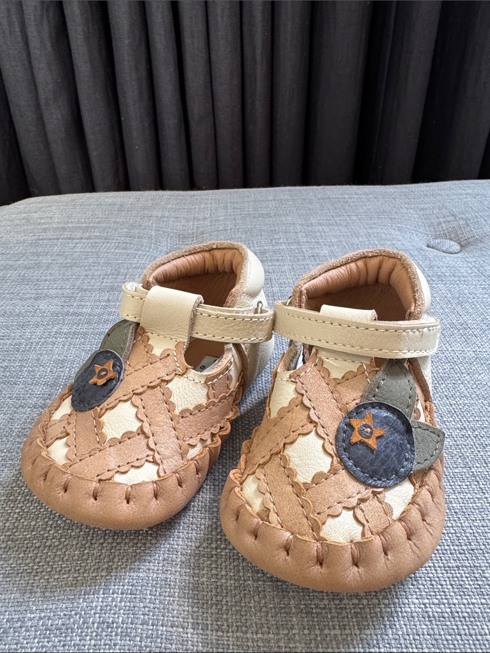Donsje Amsterdam Blueberry Pie Leather Baby Girl Pre Walker Shoes 6-12 months